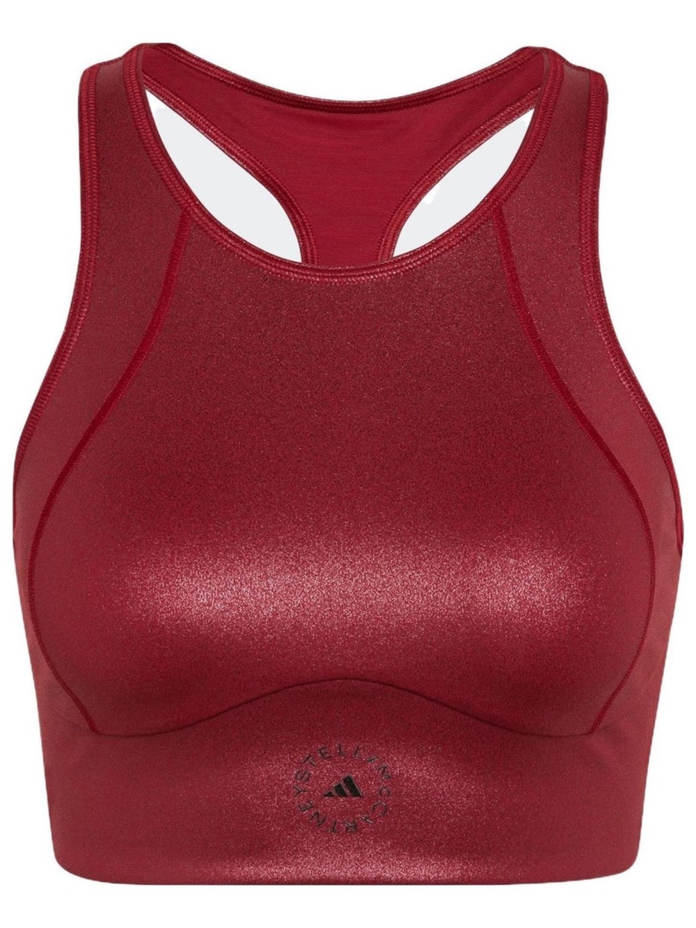 Adidas by Stella McCartney Metallic Wine High-Neck Racerback Sports Bra